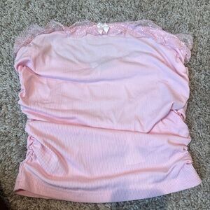 SHEIN Light Pink Lace Tube Top